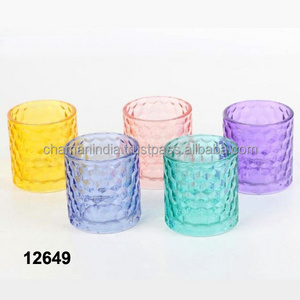 Colored Decorative Glass Tealight Candle Holder