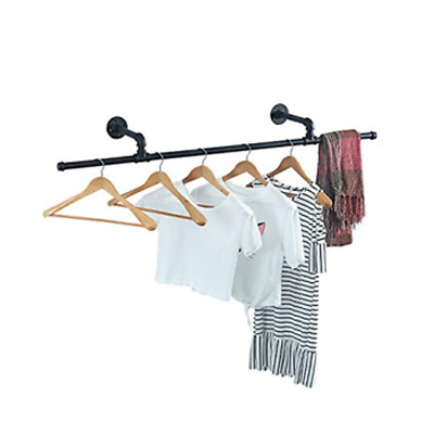 Metal Black Pipe Wall Clothing Rack