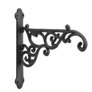 Cast Iron Decorative Flower Basket Wall Hanging Hooks Bracket Hanger