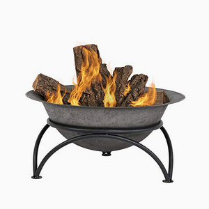 Distressed Metal Iron Fire Pit with Stand