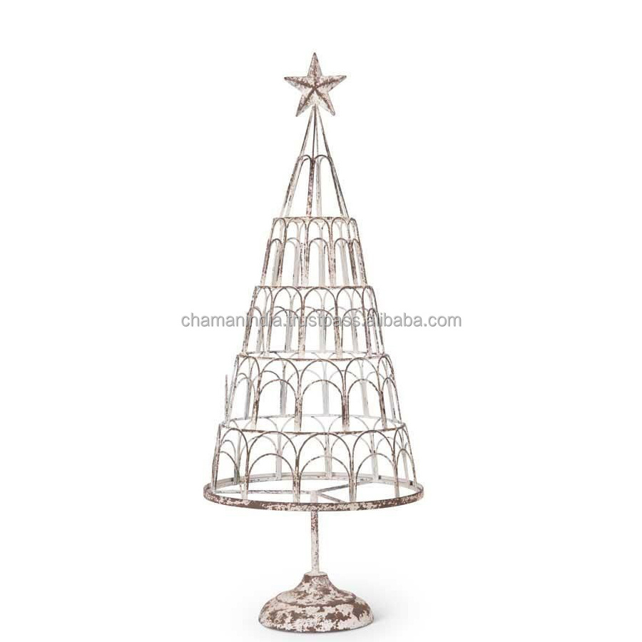 Metal Christmas Tree Card Holder on Stand