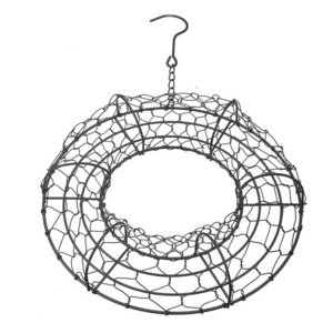 Wrought Iron Chicken Wire Hanging Wreath Frame