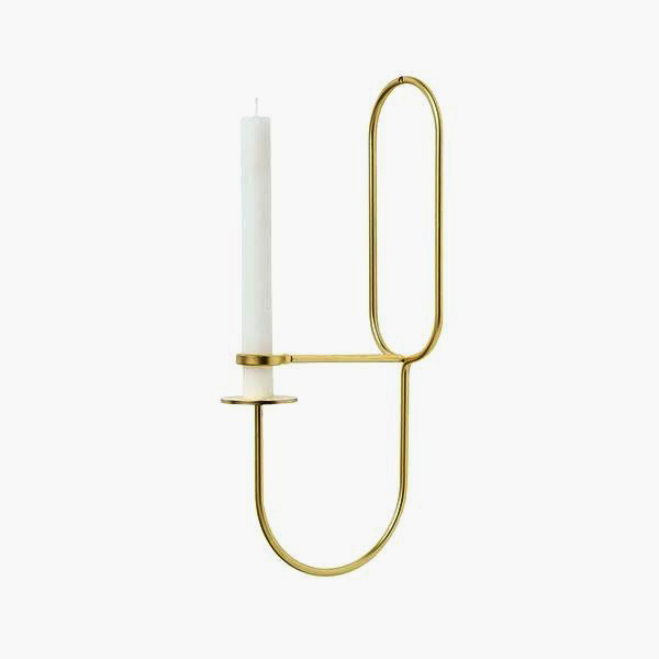 Wall Mounted Brass Plated Candle Holder