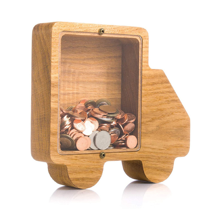 Wooden Car Saving Money Box for Kids