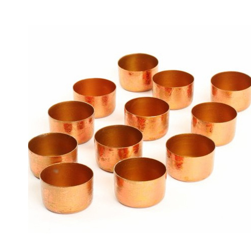 Rose Gold Metal Tealight Candle Holder Cups Tea Light Holders Set of 12