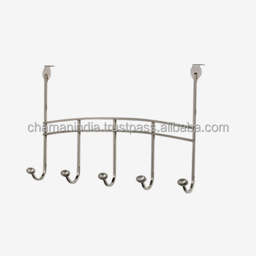 Iron Door Hooks Hanger Rack Towel Hooks Holder for Kitchen Bathroom 5 Hooks