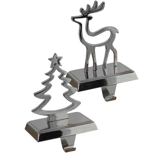 Aluminium Christmas Stocking Hanger Tree & Reindeer