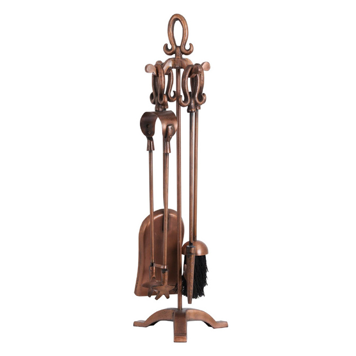 Bronze Finish Metal Fireplace Tool Set