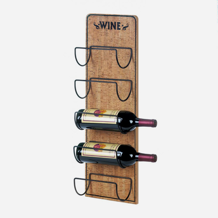 Metal & Wood 3 Bottle Wall Mounted Wine Bottle Rack Decoration Ornaments Wine Bottle Display Stand Wine Holder Shelf Cabinet