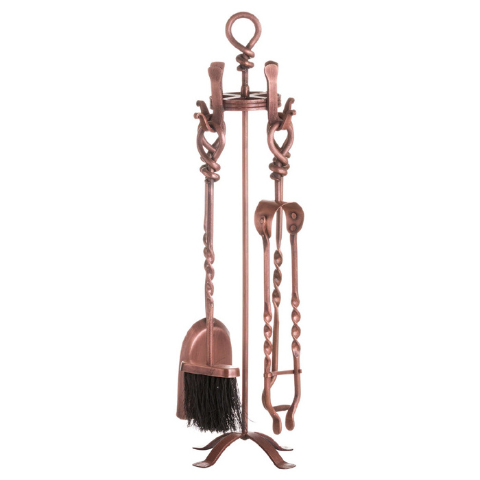 Bronze Finish Metal Fireplace Tool Set