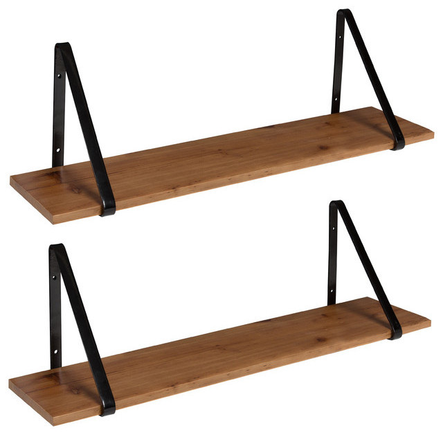 Wood Rope Floating Shelf