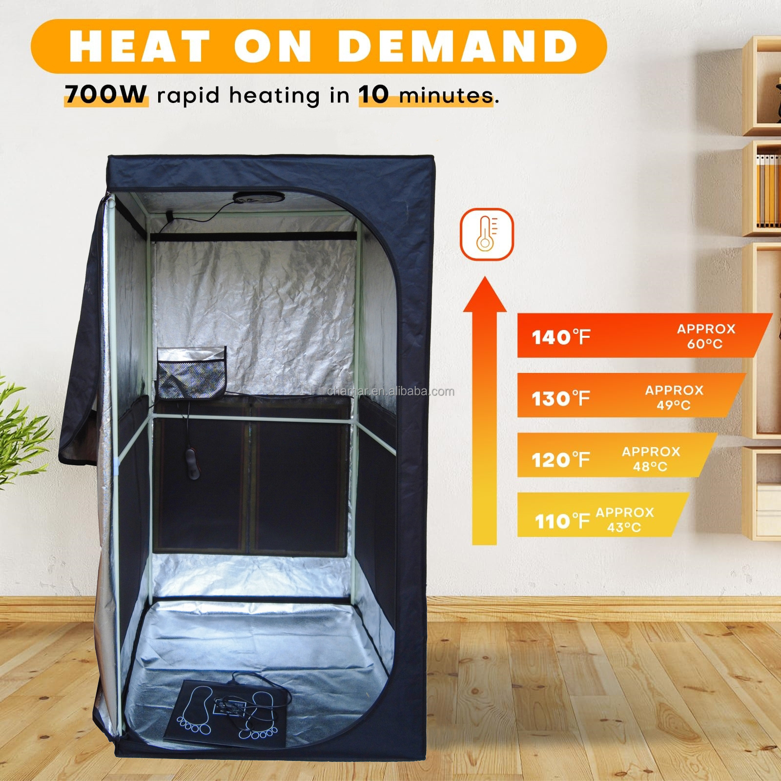 Indoor Relax Dry Far Infared Sauna Room 1 Person Portable Mini Infrared Sauna With Low Emf Heater Panel And Controller