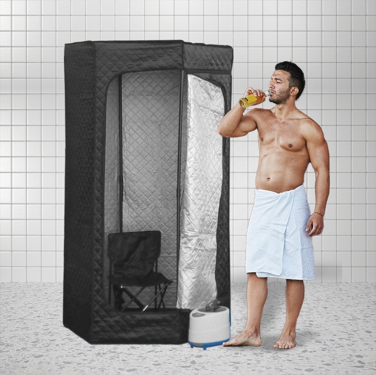 Full Body Steam Sauna Tent Home Portable 2 Person Wet Steam Room With Foldable Chair And Remote Control