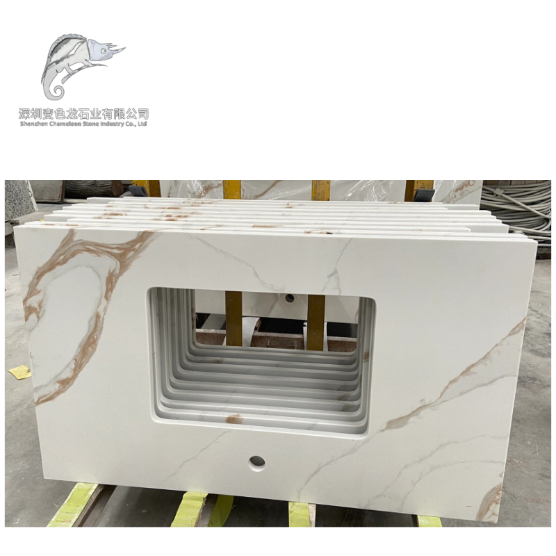 Artificial Stone Quartz Countertop Table Tops Customized Solutions One-Stop Solution factory price Kitchen countertop sink