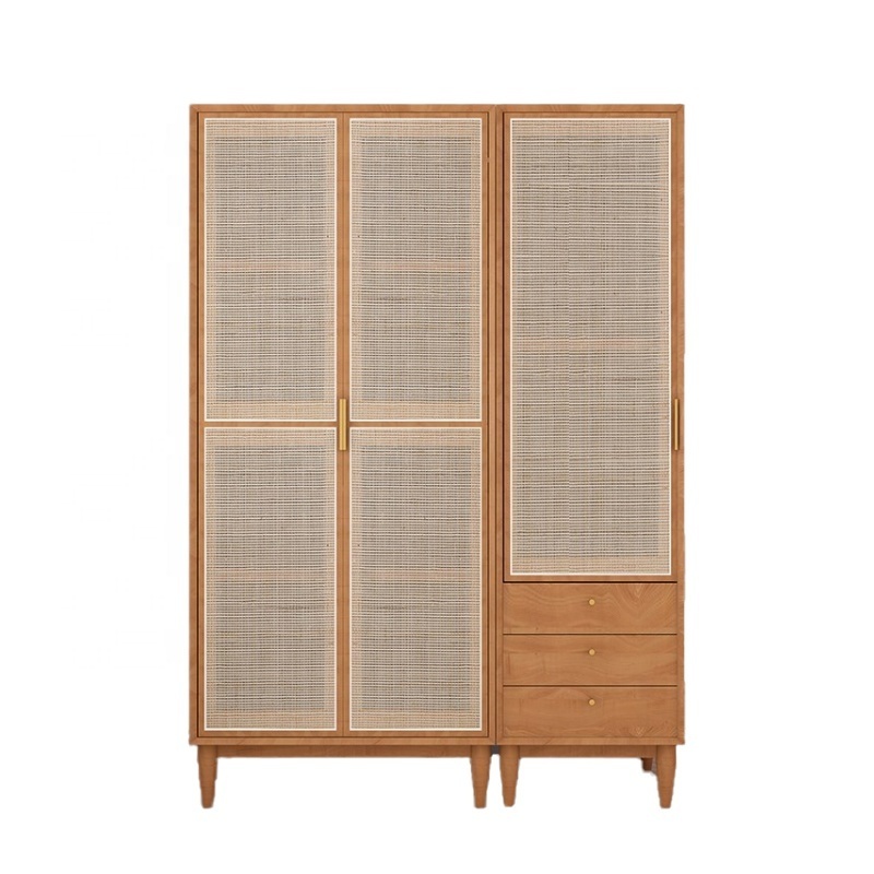 Hot Selling Rattan Wardrobes Modern Design Wardrobe bedroom Furniture Closet Rattan Wardrobe