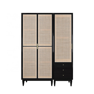 Hot Selling Rattan Wardrobes Modern Design Wardrobe bedroom Furniture Closet Rattan Wardrobe