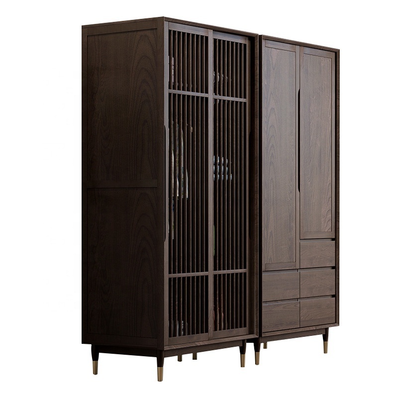 Large storage clothes organizer modern design 4 doors closet wooden wardrobe for bedroom