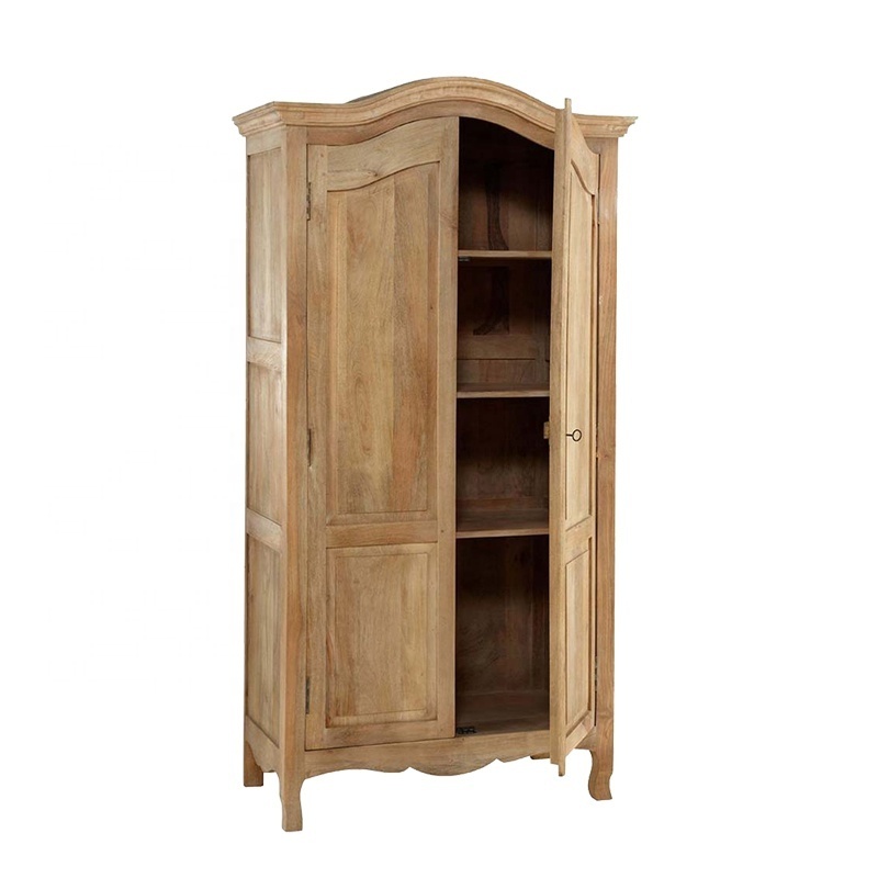 French style retro antique wardrobe cabinet wood clothes closet vintage bedroom furniture cabinet