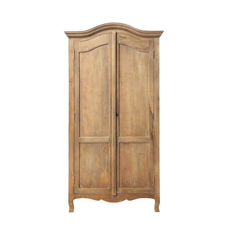 French style retro antique wardrobe cabinet wood clothes closet vintage bedroom furniture cabinet