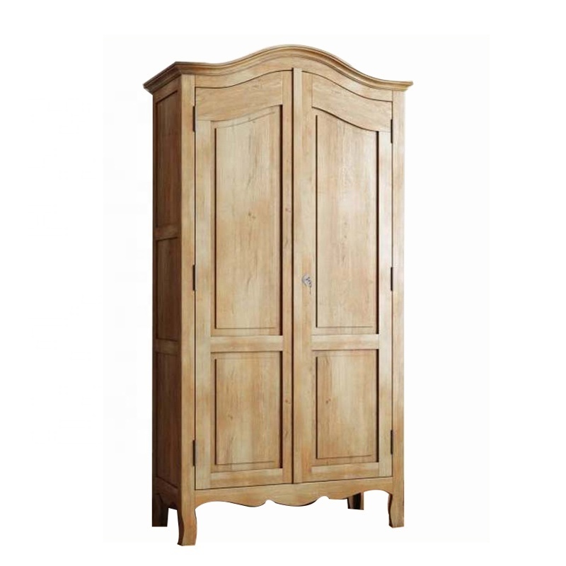 French style retro antique wardrobe cabinet wood clothes closet vintage bedroom furniture cabinet