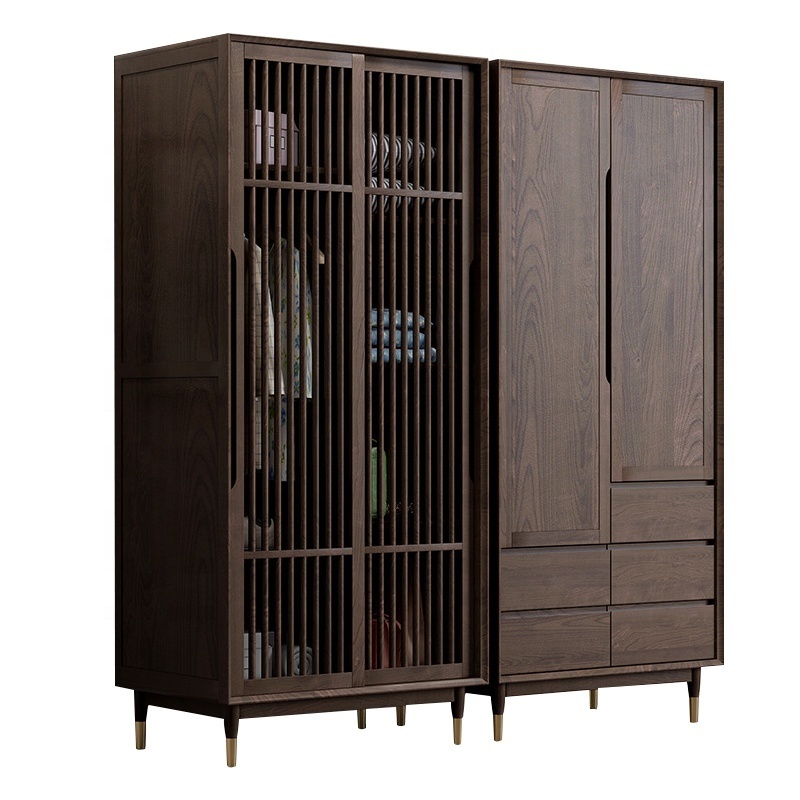 Large storage clothes organizer modern design 4 doors closet wooden wardrobe for bedroom