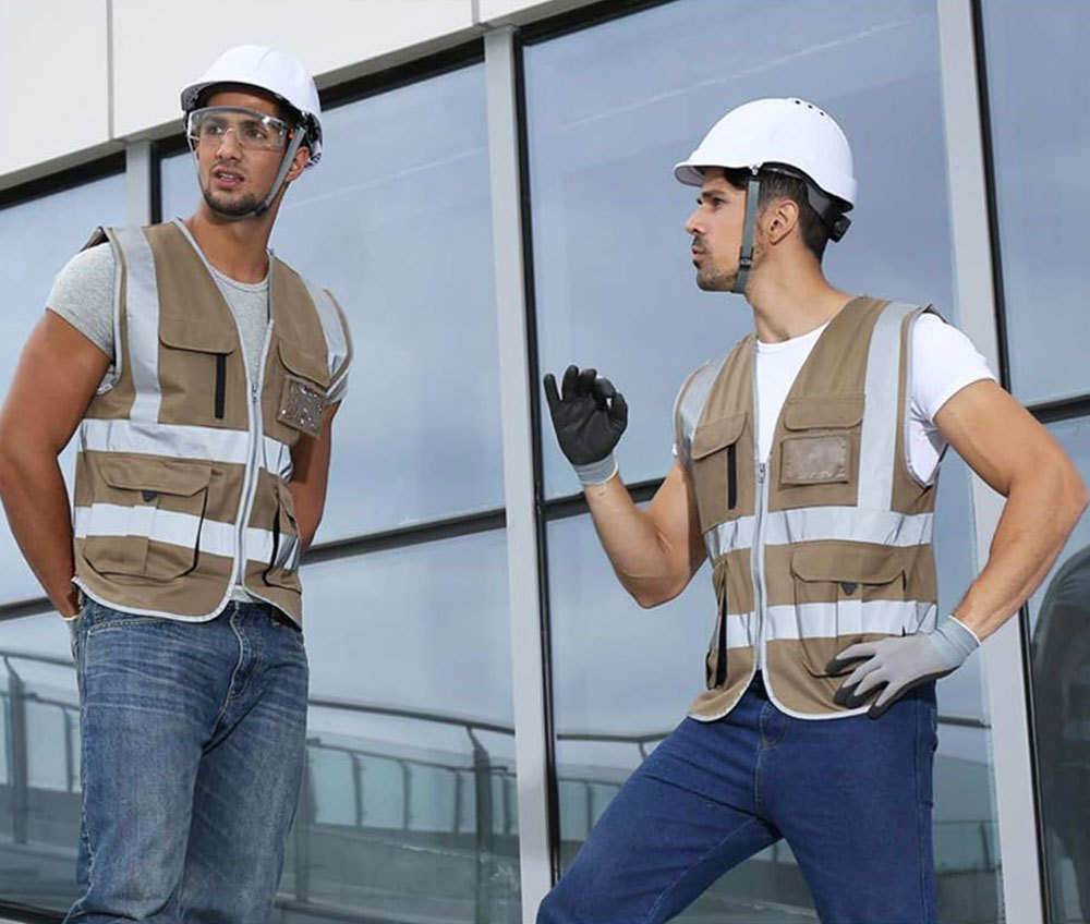 Work Vest Construction Safety Vests With Orange Mesh And High Visibility Basic Surveyor Safety Vest With No Pocket Reflective