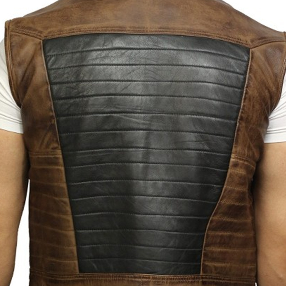 Breathable Customized Good Quality Top Design Leather Vest 2023 Customized Top Design Leather Men Clothing Vest