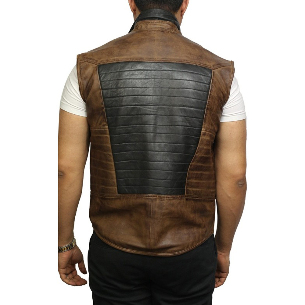 Breathable Customized Good Quality Top Design Leather Vest 2023 Customized Top Design Leather Men Clothing Vest