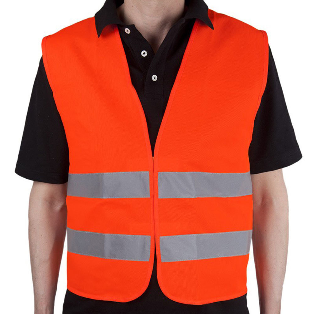 High Visibility Zipper Front Safety Vest Reflective Construction Workwear Reflective Basic Surveyor Safety Vest With no Pocket