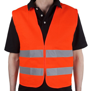 High Visibility Zipper Front Safety Vest Reflective Construction Workwear Reflective Basic Surveyor Safety Vest With no Pocket