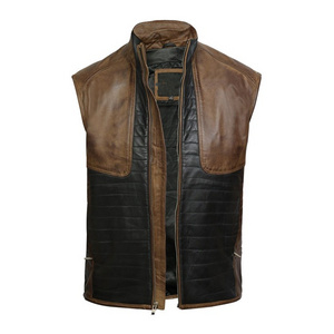 Breathable Customized Good Quality Top Design Leather Vest 2023 Customized Top Design Leather Men Clothing Vest