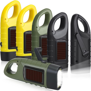 Hand solar flashlight Emergency charging Handheld Flashlight suitable for emergency survival equipment