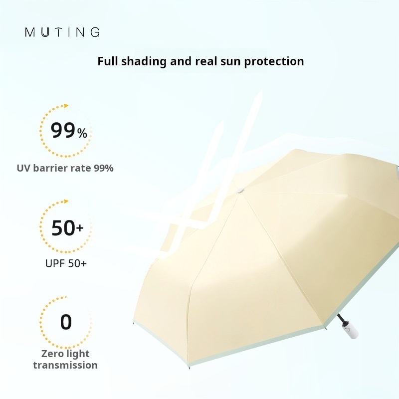 Sun umbrella   Color Plastic UV protection Women's folding sun protection Sunny and rainy umbrella