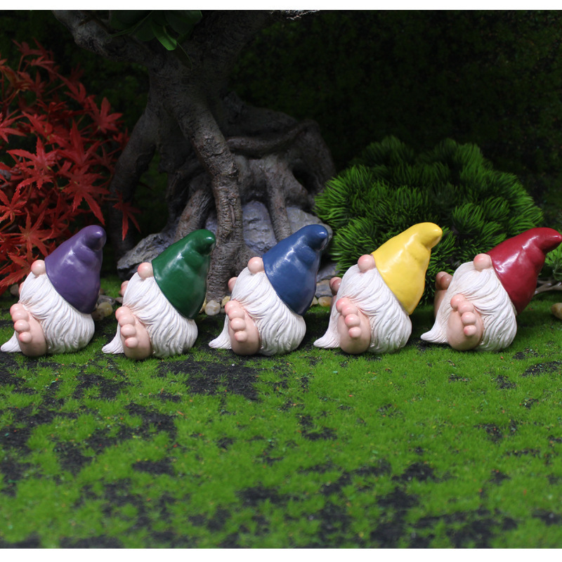 New Mini Dwarf Resin Crafts Home Decor Fairy Garden Miniatures Creative Cute Ornaments Christmas Gnome