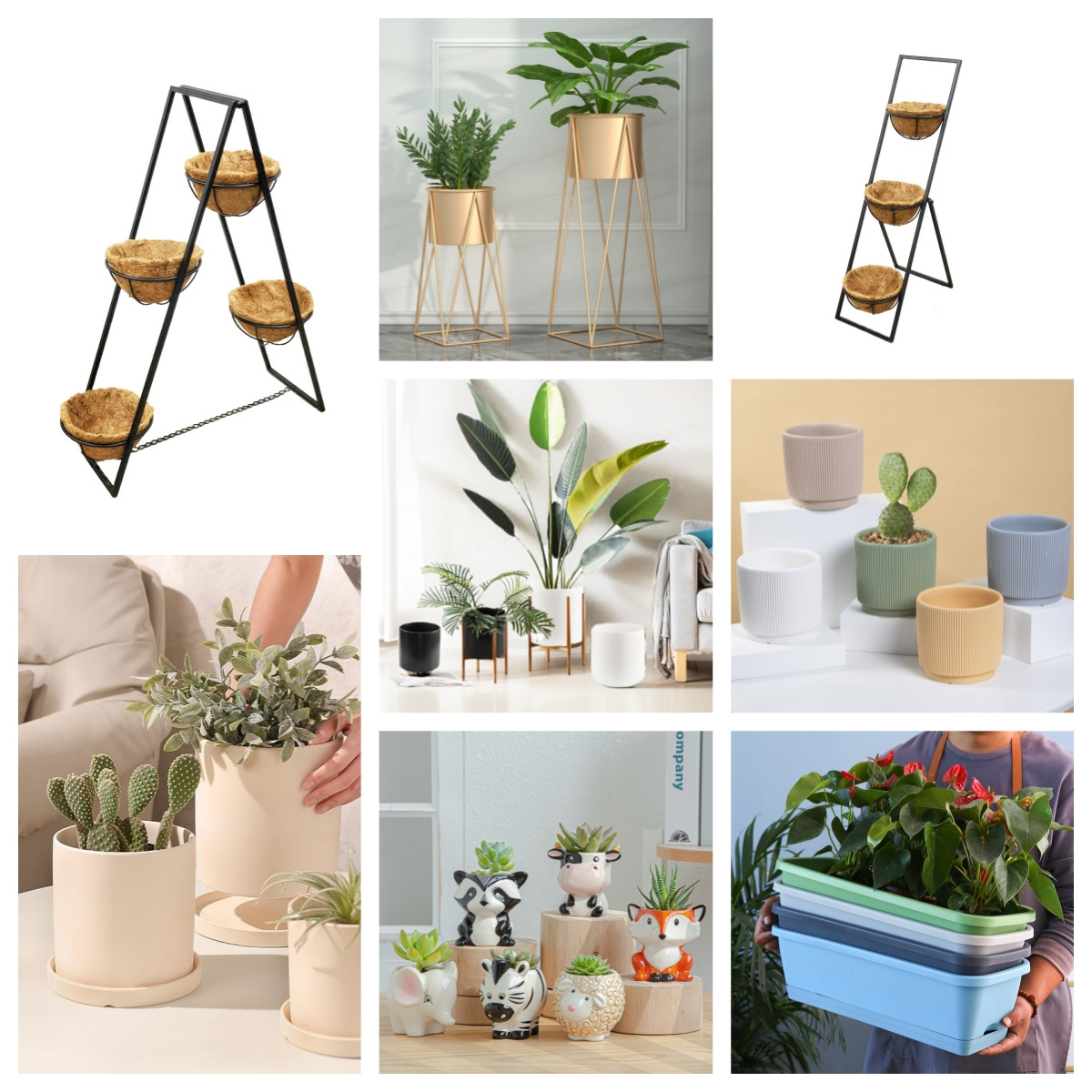 Factory Hot Sale New Nordic Style Cheap Gold Indoor Cast Iron Metal Garden Tall Plant Flower Pot Stand For Decor