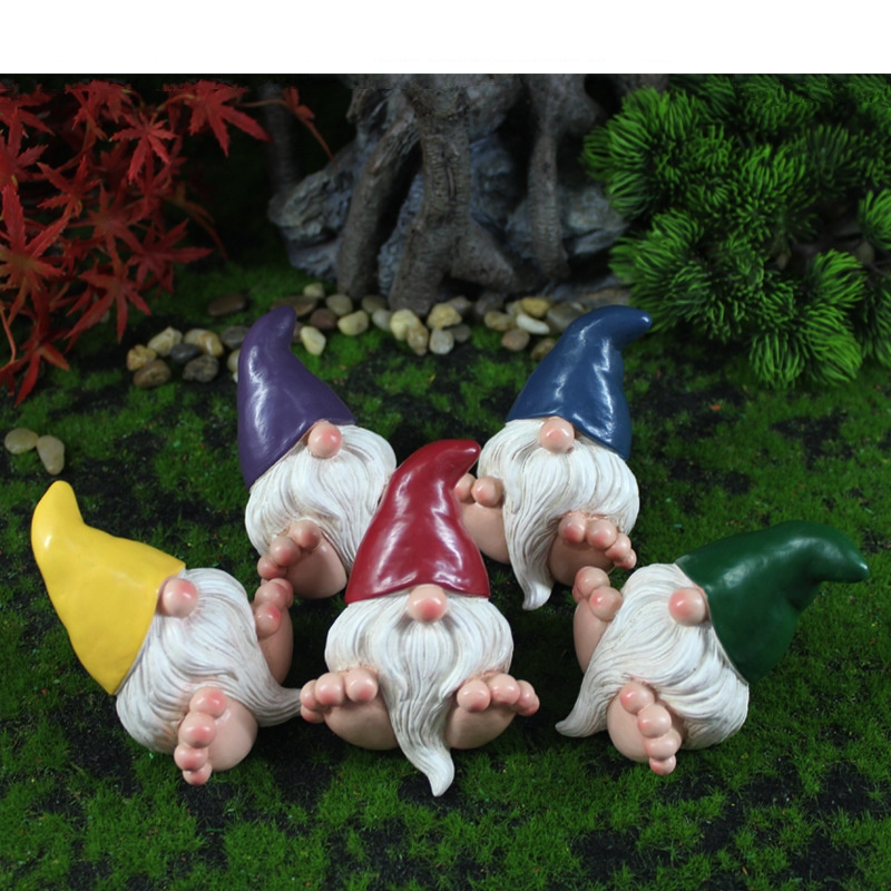 New Mini Dwarf Resin Crafts Home Decor Fairy Garden Miniatures Creative Cute Ornaments Christmas Gnome