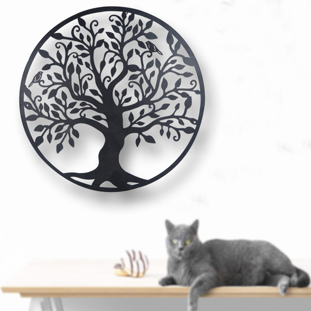 Nordic Fashion Abstract Indoor Decoration Living Room Wall Hanging 3D Tree Metal Wall Art Home Decor