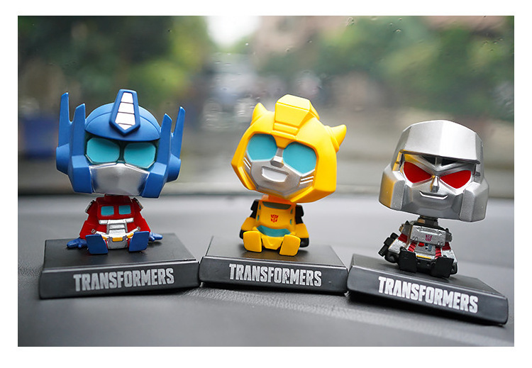 Custom Autobots Spring Bobble Head Doll Car Decoration Cartoon Marvel Action Figure Car Ornament Resin Bobblehead