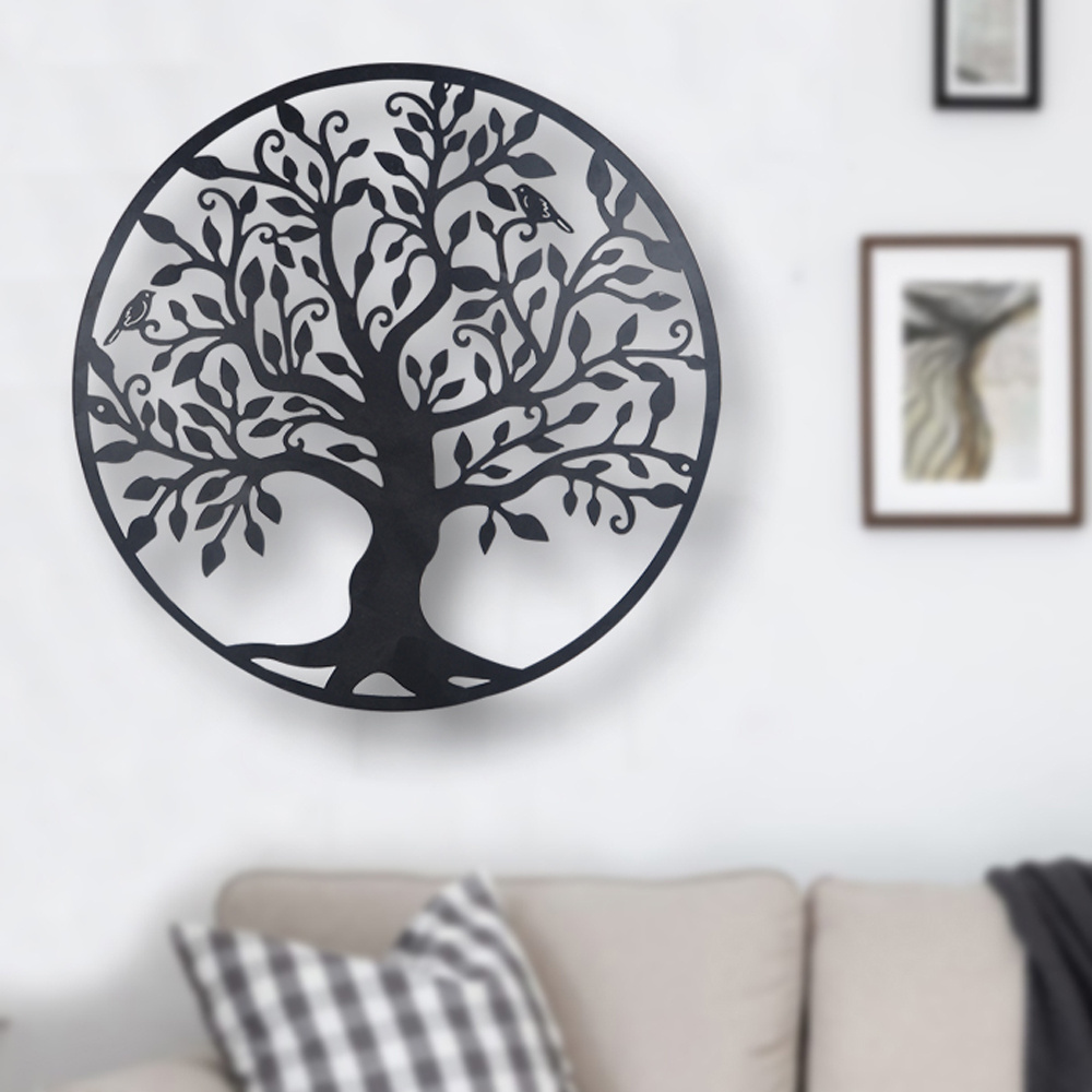 Nordic Fashion Abstract Indoor Decoration Living Room Wall Hanging 3D Tree Metal Wall Art Home Decor