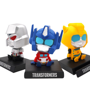 Custom Autobots Spring Bobble Head Doll Car Decoration Cartoon Marvel Action Figure Car Ornament Resin Bobblehead