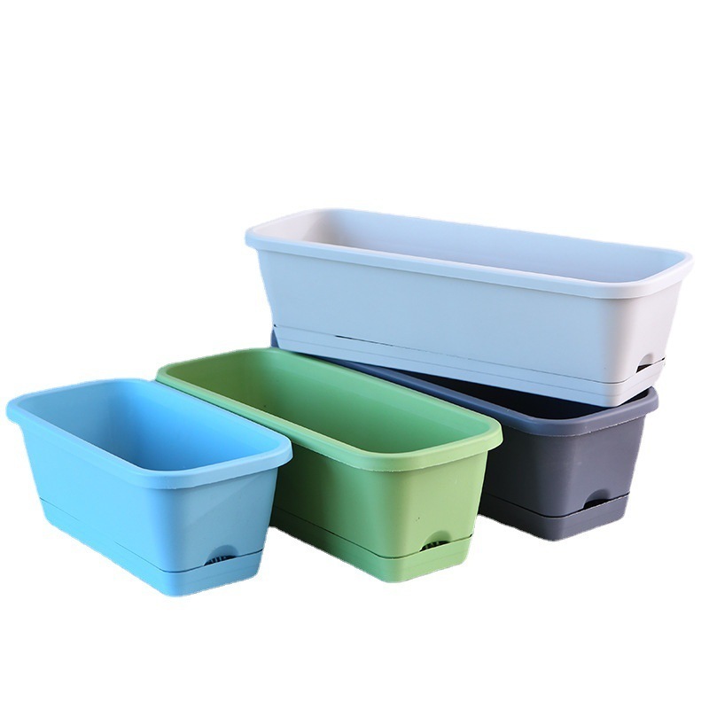 New Thickened Square Vegetables Plastic Plant Pot Balcony Decor Rectangular Plastic Flower Pot Planter Large Planter Boxes