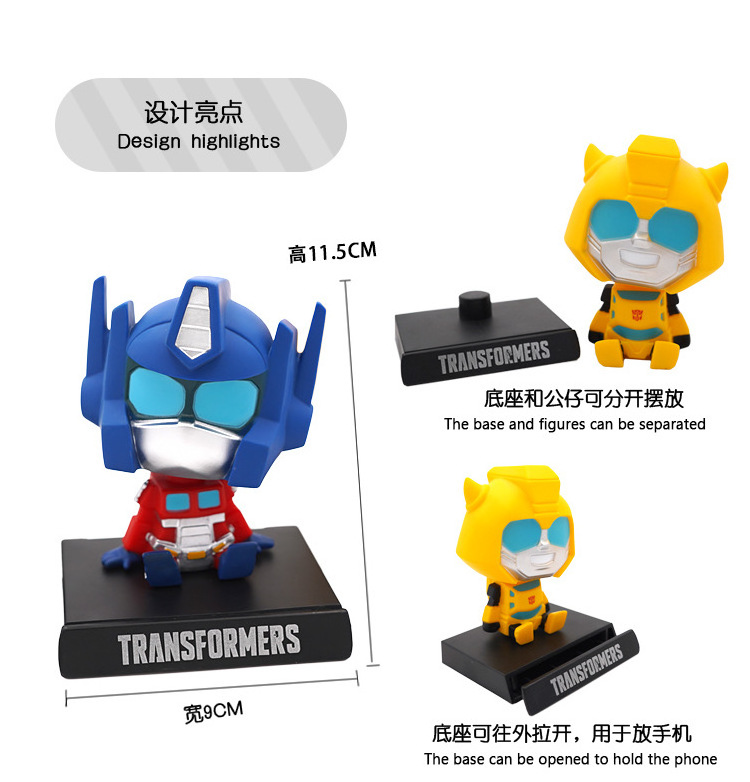 Custom Autobots Spring Bobble Head Doll Car Decoration Cartoon Marvel Action Figure Car Ornament Resin Bobblehead