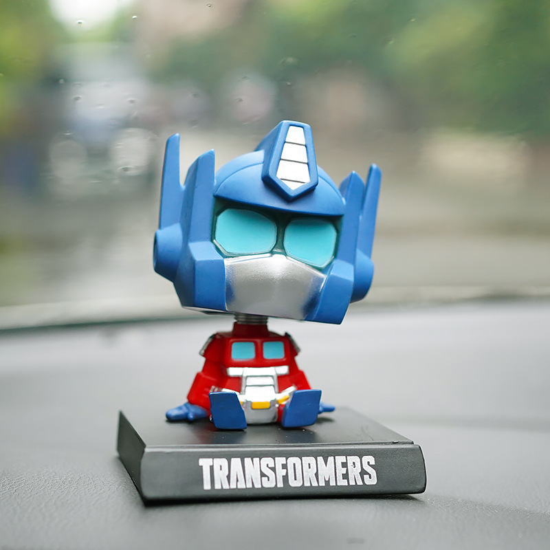 Custom Autobots Spring Bobble Head Doll Car Decoration Cartoon Marvel Action Figure Car Ornament Resin Bobblehead