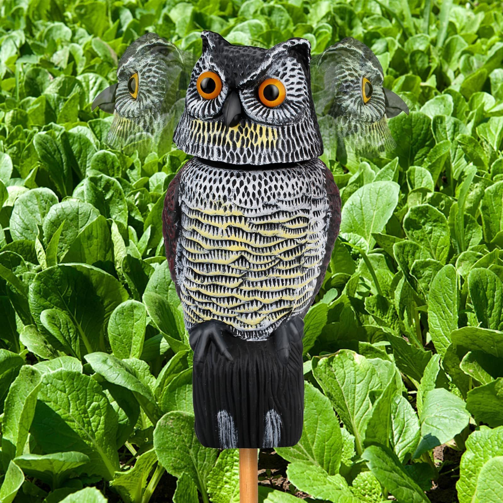 Garden Statues Outdoor Decorations Owl Animal Figurine Resin Owl Hunting Decoy for Owl Decoy to Scare Birds Away Deterrent