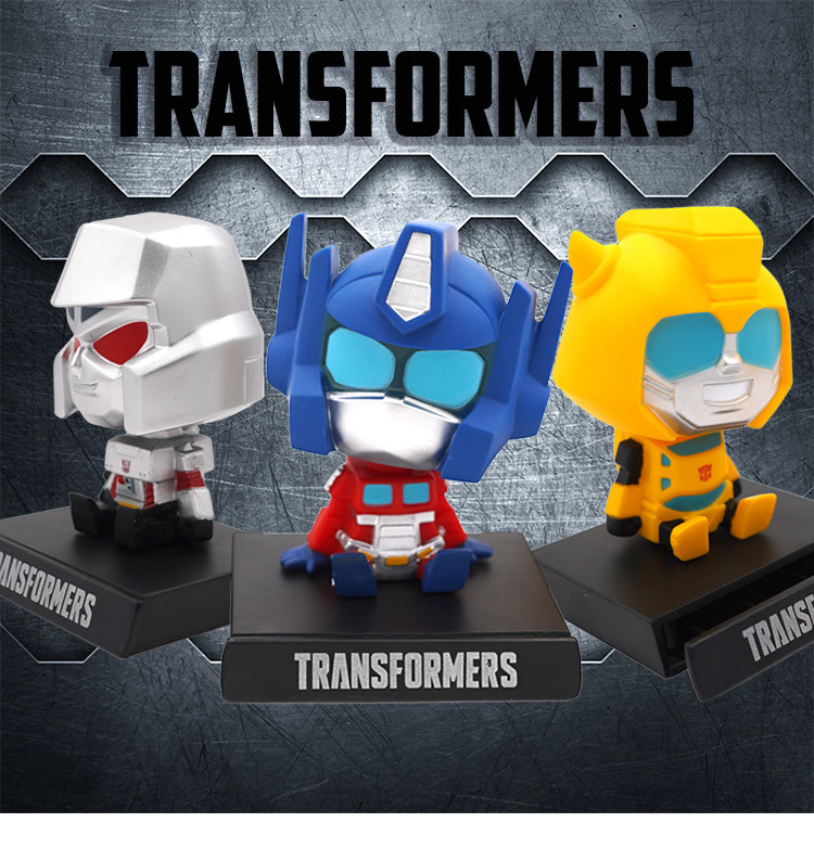 Custom Autobots Spring Bobble Head Doll Car Decoration Cartoon Marvel Action Figure Car Ornament Resin Bobblehead