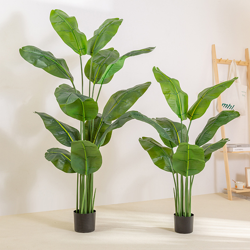 New Arrival Fake Artificial Traveler Banana Tree Indoor Home Decoration Simulated Plants Plastic Artificial Bonsai Tree