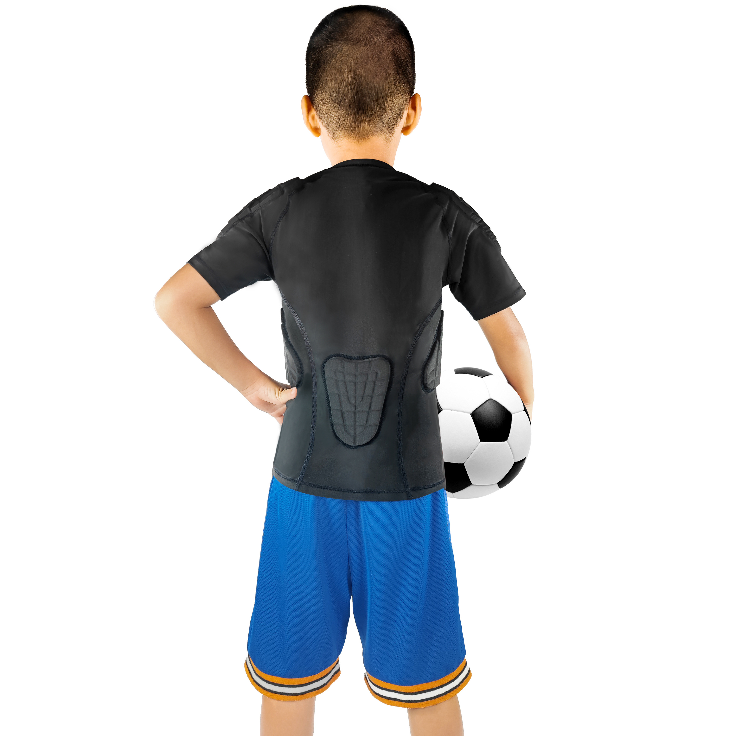 Youth Boys EVA Foam Padded Protective Shirts Shorts Rib Chest Shoulder Protector for Football Paintball Baseball Hockey