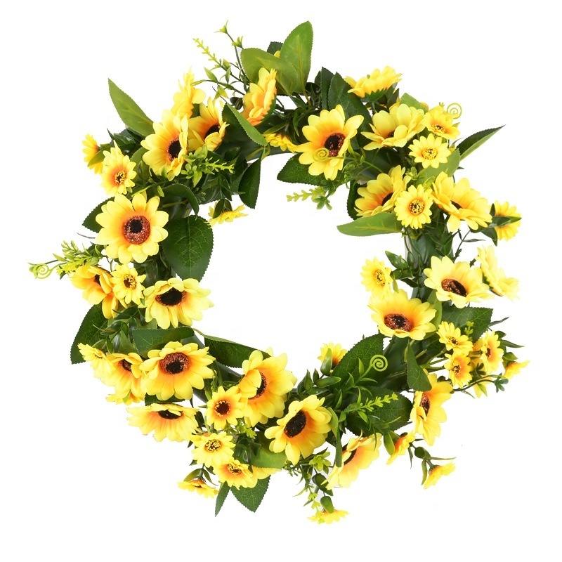 Dense leaf artificial eucalyptus garland faux  marigold garland artificial leaves decoration wedd