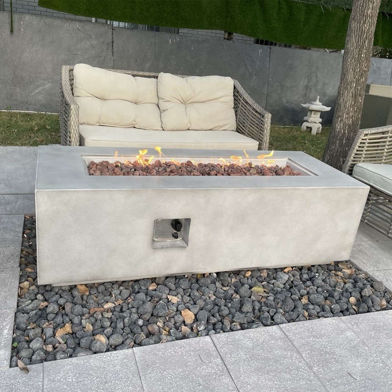 Garden Outdoor Heater Concrete Coffee Table Gas Fire Pit