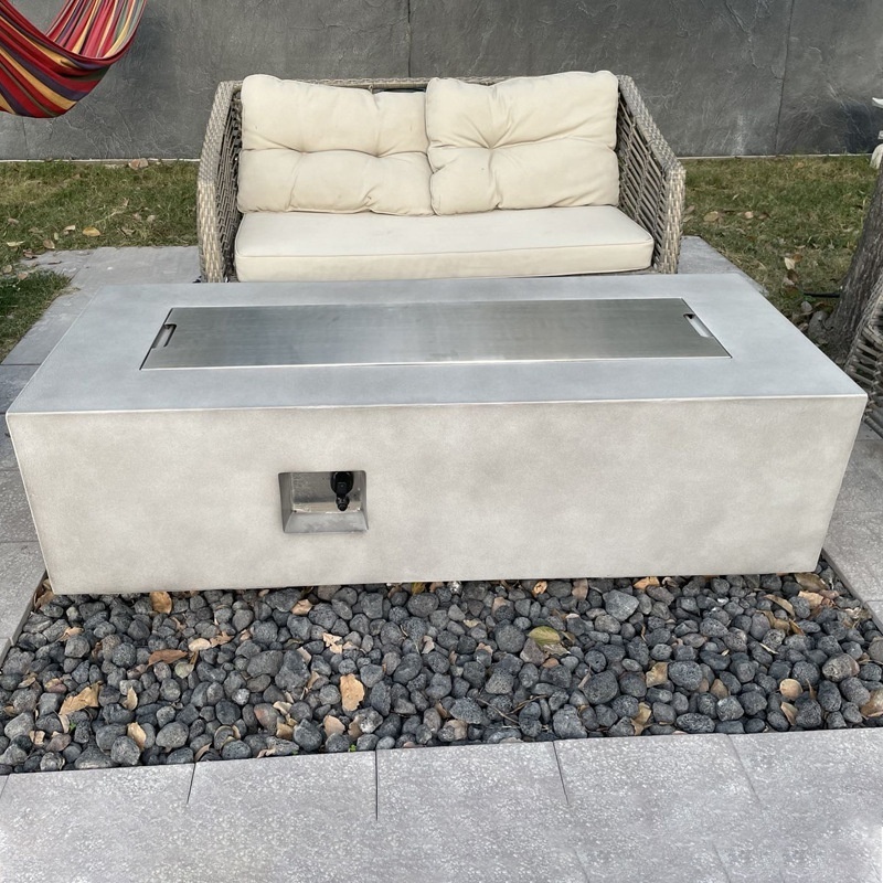 Garden Outdoor Heater Concrete Coffee Table Gas Fire Pit